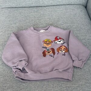 Zara Kids Purple Sweatshirt with Cartoon Characters